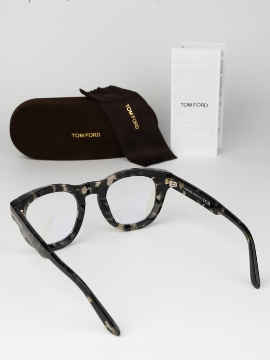 Tom Ford Women Eyeglasses Black Havana Square FT5873-B 005 NEW AUTHENTIC